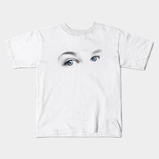 Piercing Blue Eyes Kids T-Shirt